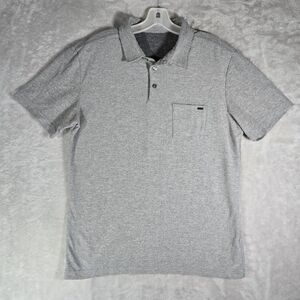 Vuori Ace Performance Polo Shirt Mens Medium M Gray Pocket Golf Sport Athletic